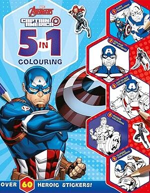 Marvel Avengers Captain America: 5 in 1 Colouring